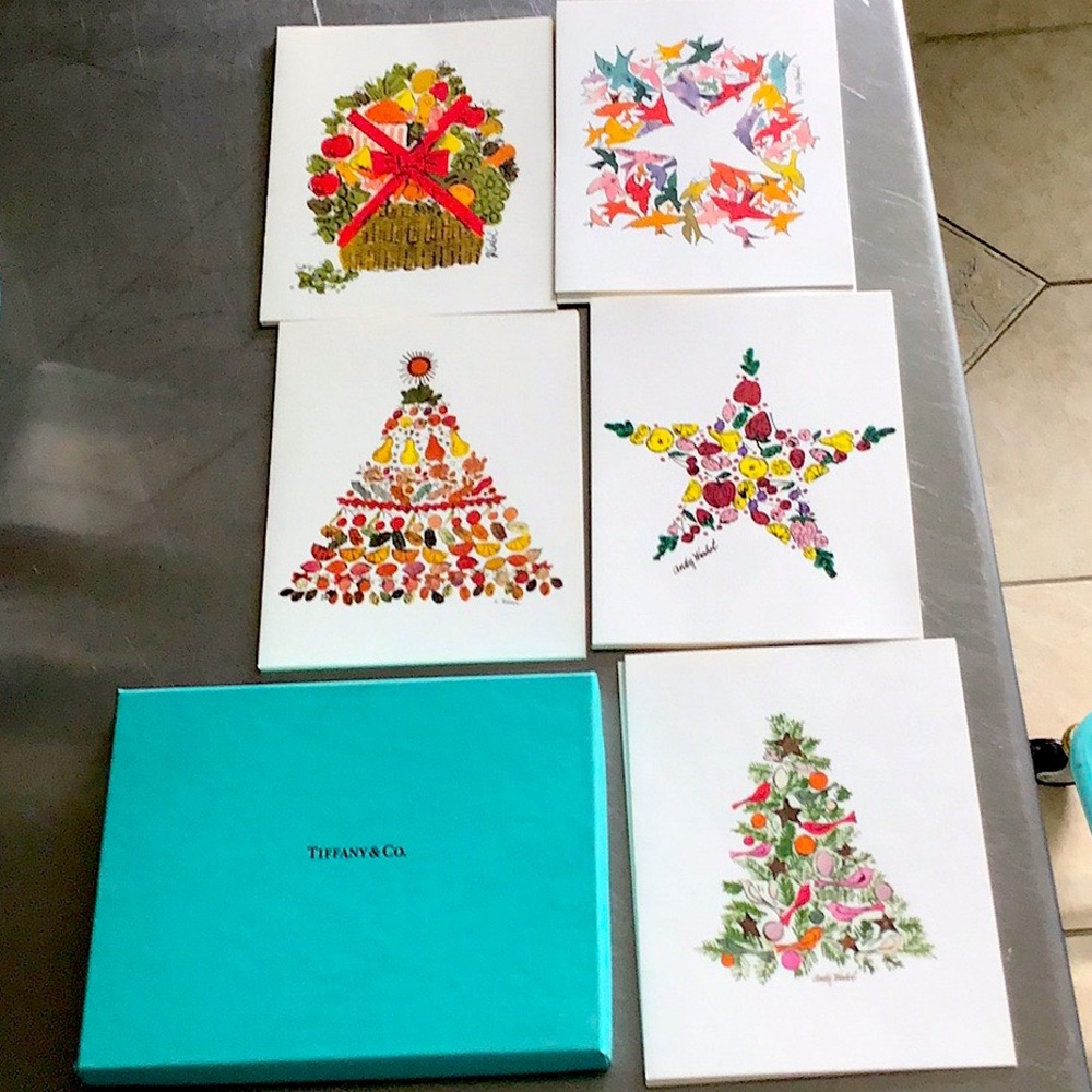 Andy Warhol for Tiffany & Co complete set of 10 unused&embossed cards/env.+ box